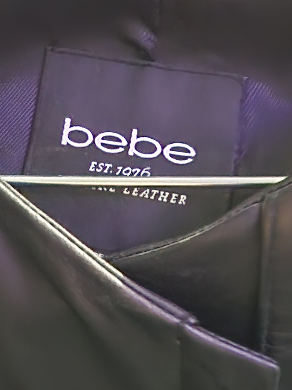 bebe Womens Leather Black, White & Tan Colorblock Leather Vest - Picture 8 of 10